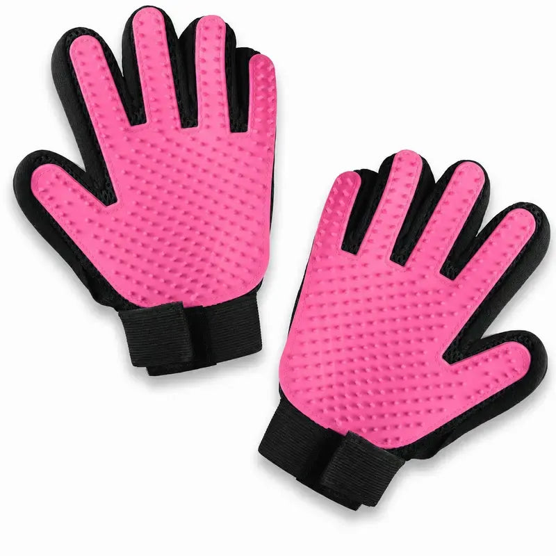 Pet Grooming Gloves, Upgrade Version with Enhanced 255 Silicone Grooming Tips