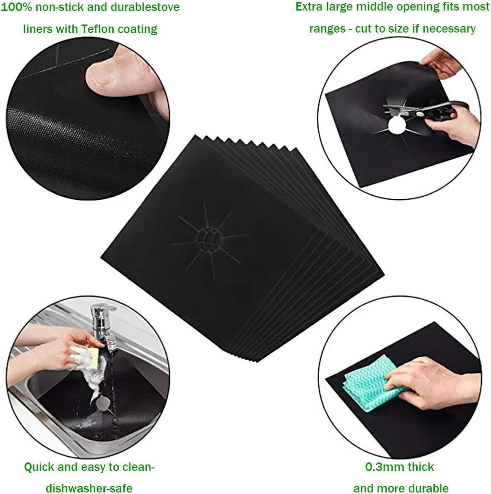 4Pcs Reusable Non-Stick Gas Stove Burner Covers