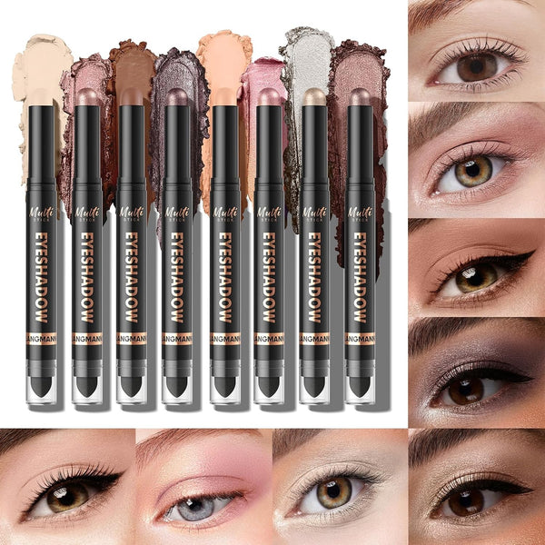 8 Color Waterproof Dual- Ended Eyeshadow Stick Set