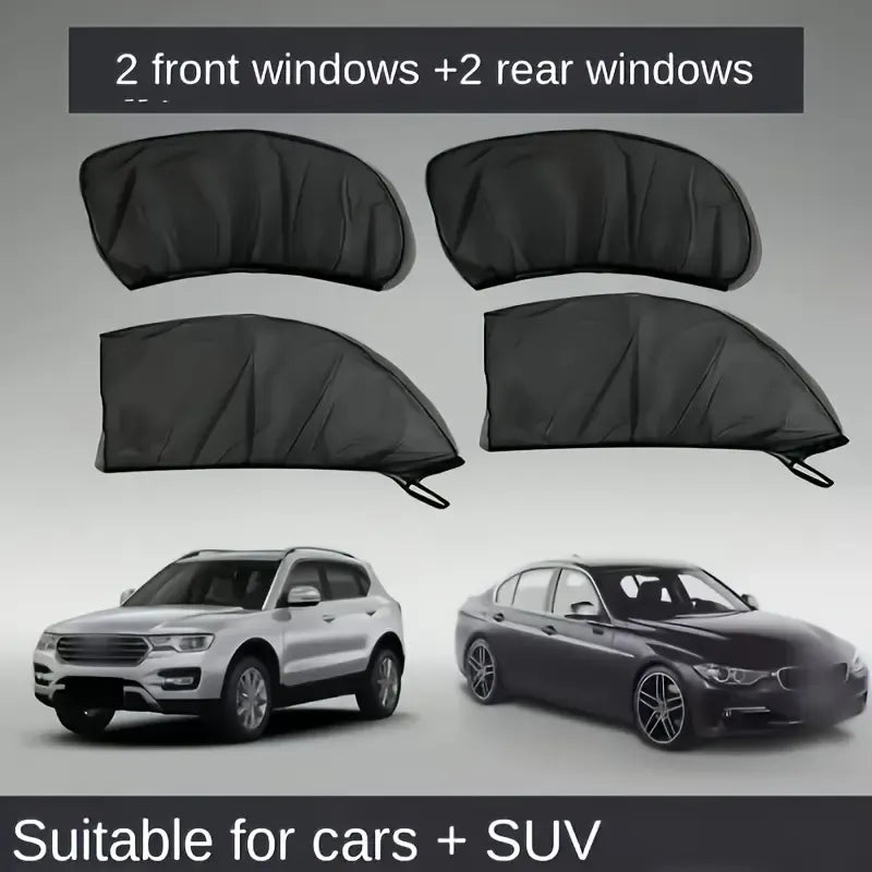 4-Piece Car Window Sunshade Set, Front & Rear Privacy Screens for Car & SUV