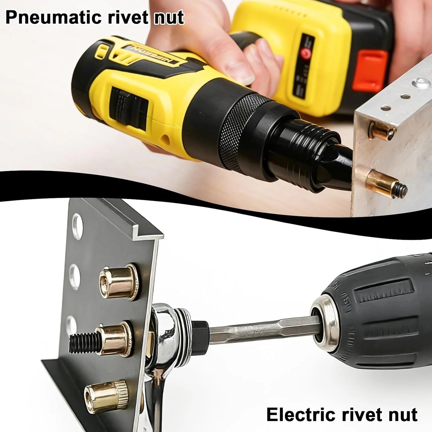 Set of 5 Rivet Nut Pliers, Rivet Nuts for M3/M4/M5/M6/M8, Rivet Nut Tool, Includes 60 Nuts