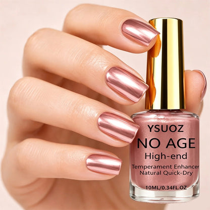 New Rose Gold Metallic Mirror-finish Nail Polish- Quick-drying, Long- lasting, High-shine