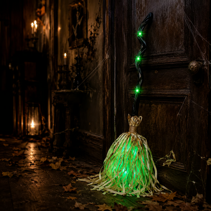 Magic Halloween Animated Moving WitchBroom Light-Sound-Motion