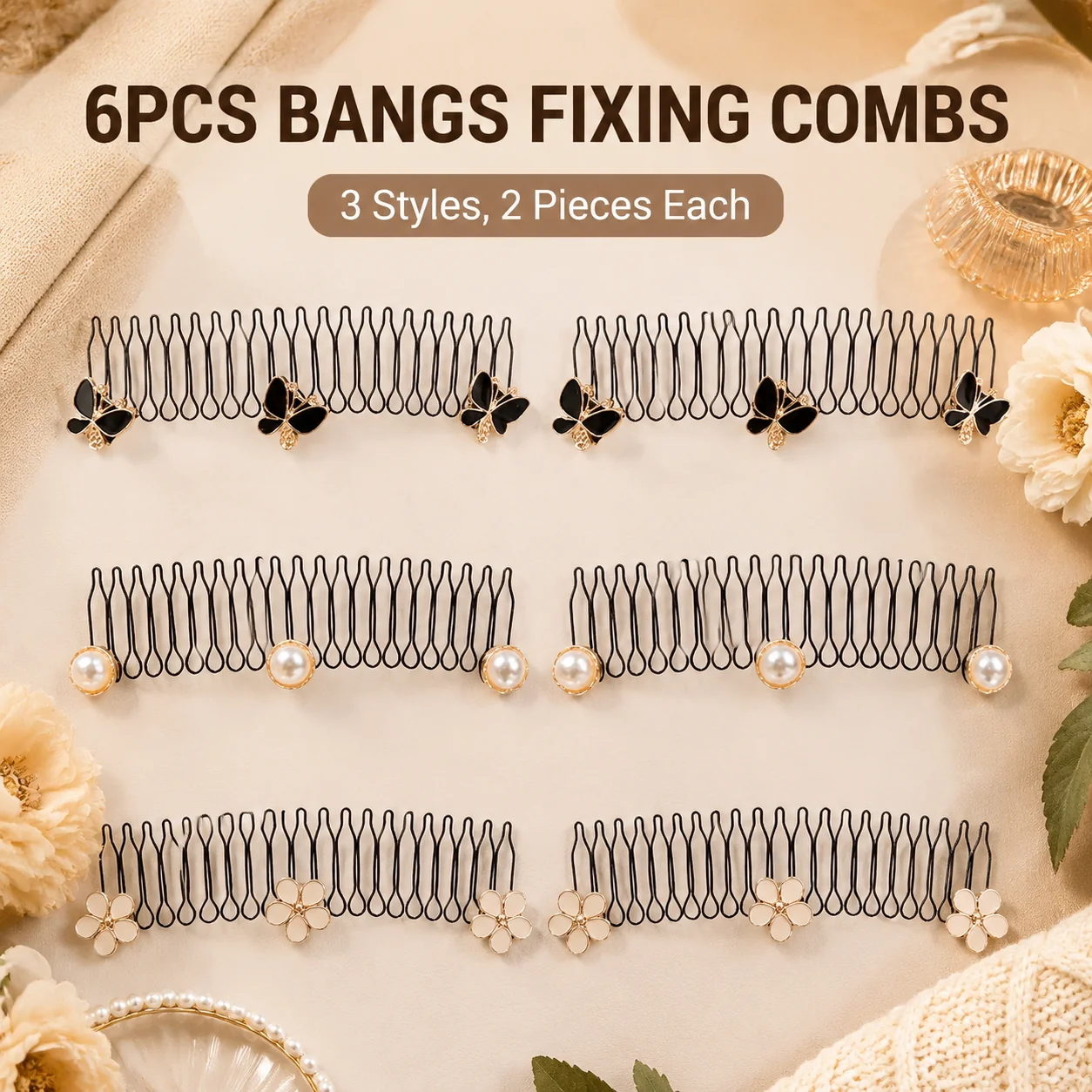 6PCS Hair Finishing Fixer Waver Comb