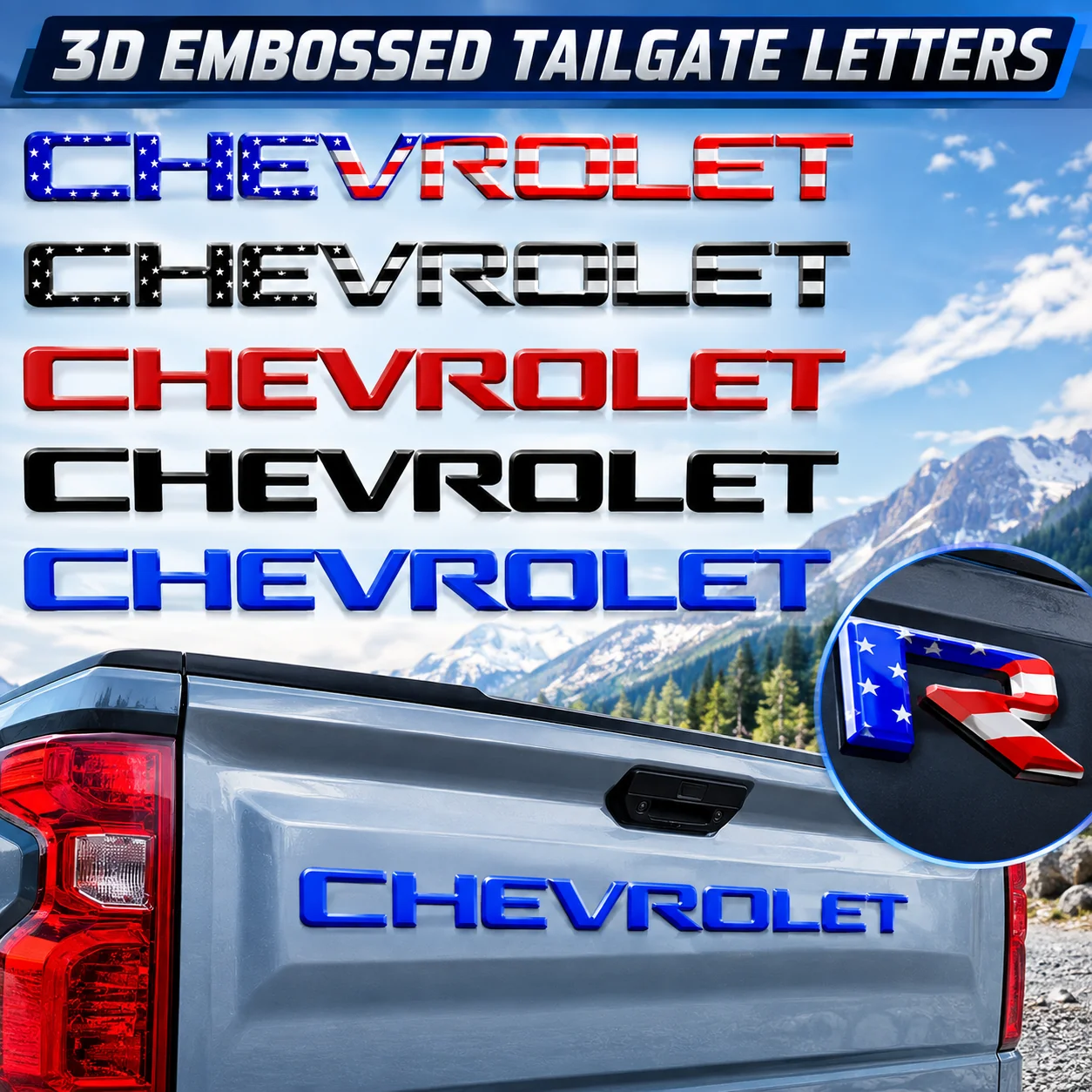 Chevrolet Raised Tailgate Lettering Inserts Decal