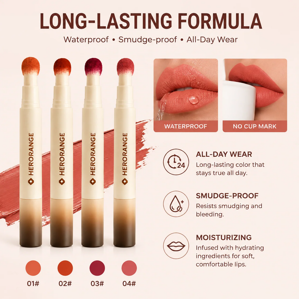 4-Piece Velvet Matte Lip Crayon Set