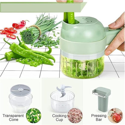 4 in 1 Electric Vegetable Cutter Set, Multifunctional Mini Electric Grinder