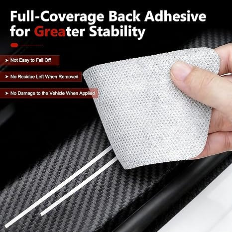 5-Piece "Sports" Pattern Carbon Fiber Door Sill Protection Strip Set