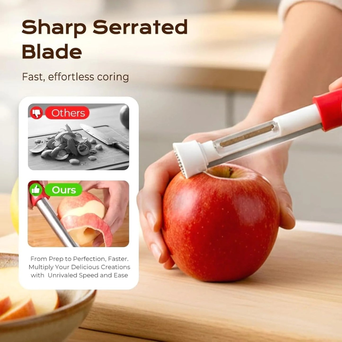 2PCS Stainless Steel Fruit and Vegetable De-seeding and Coring Tool