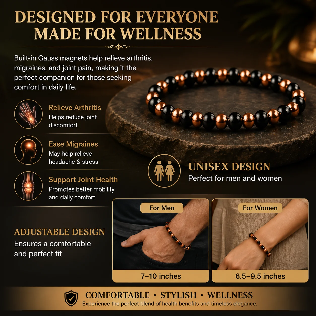 Unisex Copper Magnetic Bracelet