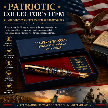 250th Anniversary Metal Commemorative Pen with Gift Box - US Pride Collectible Gift for Patriots, Home Decor