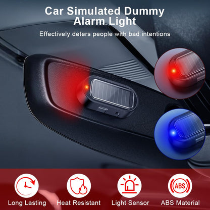 4PCS/SET Solar Power Dummy Car Alarm Light, Anti-Theft Flashing LED Automotive Security Warning Light