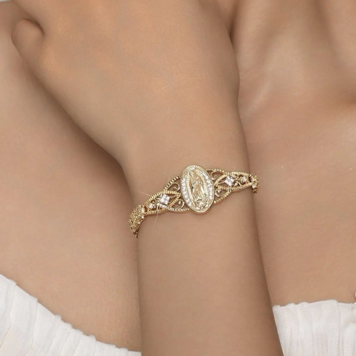 Virgen De Guadalupe Bracelet - Catholic Religious Jewelry Gifts for Baptism/First Communion