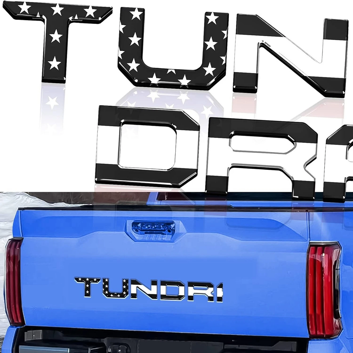 Toyota Tundra Tailgate Insert Letters 3D Raised Rear Emblems