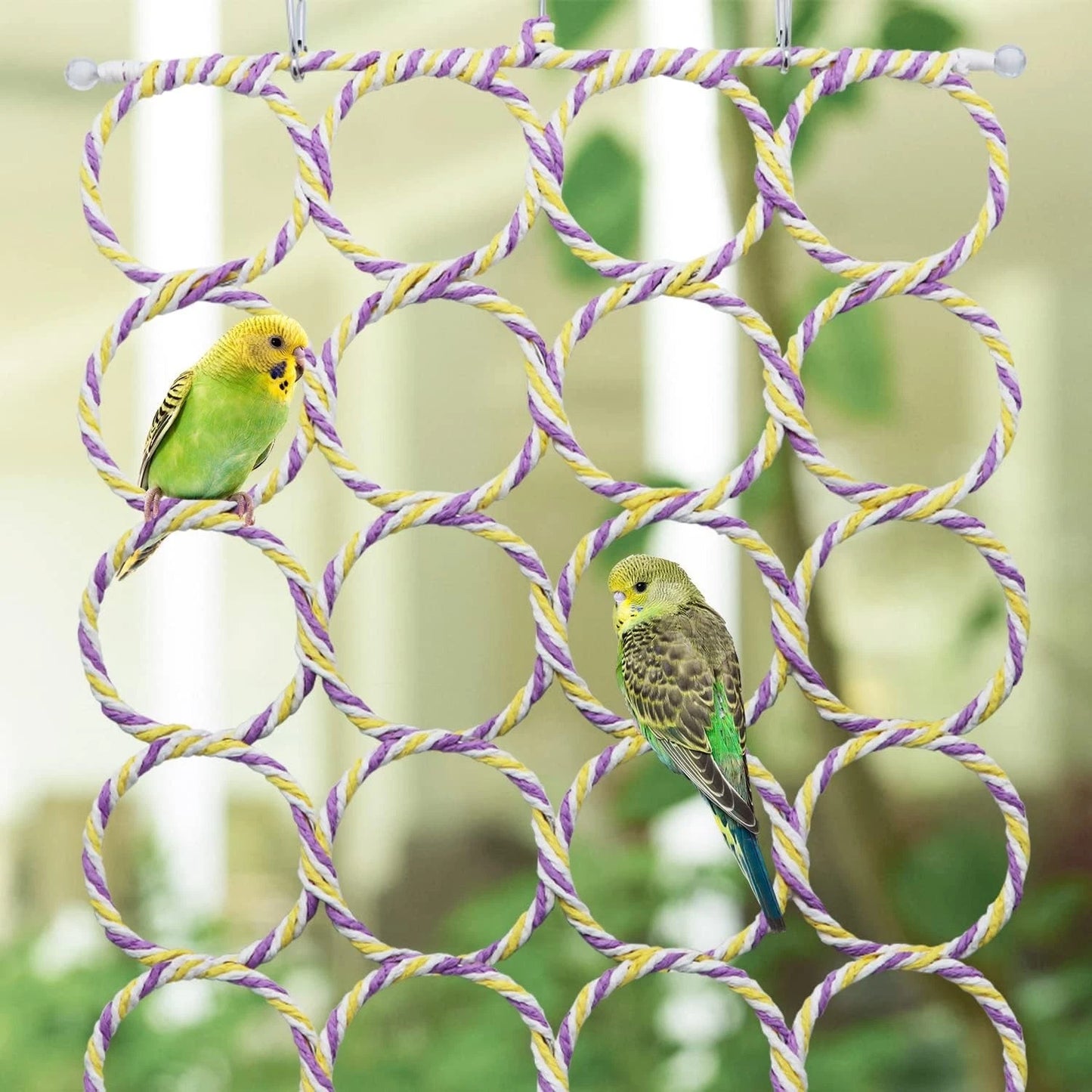 Bird Rope Climbing Ladder Parrot Hanging Swing Perch for Parakeets Cockat