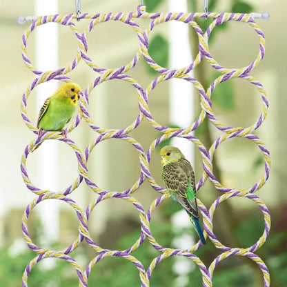 Bird Rope Climbing Ladder Parrot Hanging Swing Perch for Parakeets Cockat