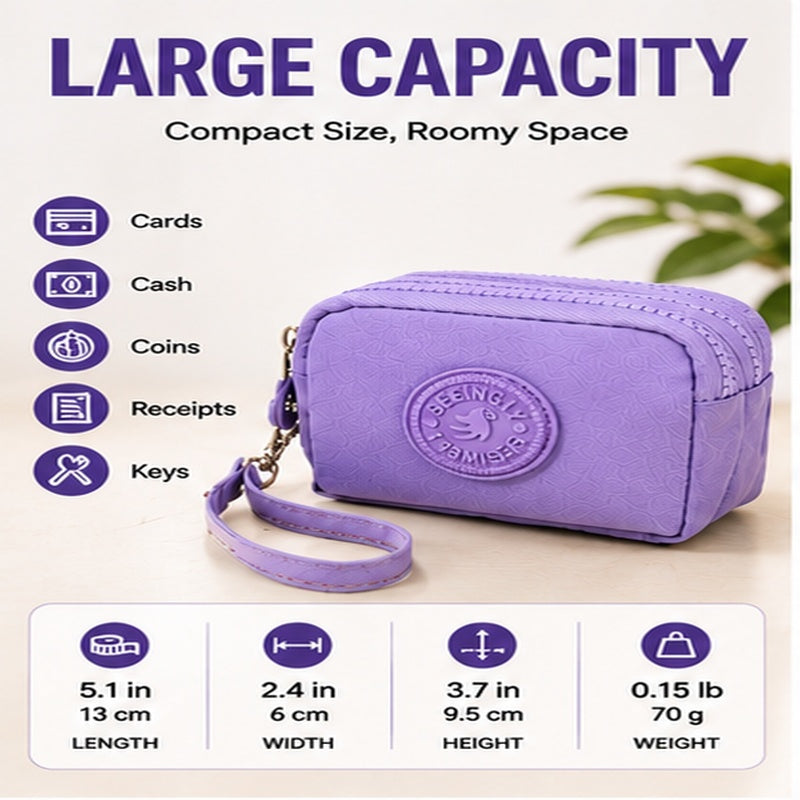 Women's Large Capacity Waterproof Zippered Wallet